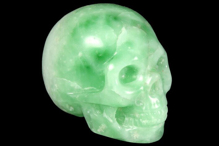 Realistic, Polished Jade (Nephrite) Skull #116851